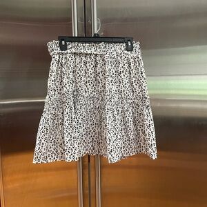 Glam Black and White Leopard Print Skirt